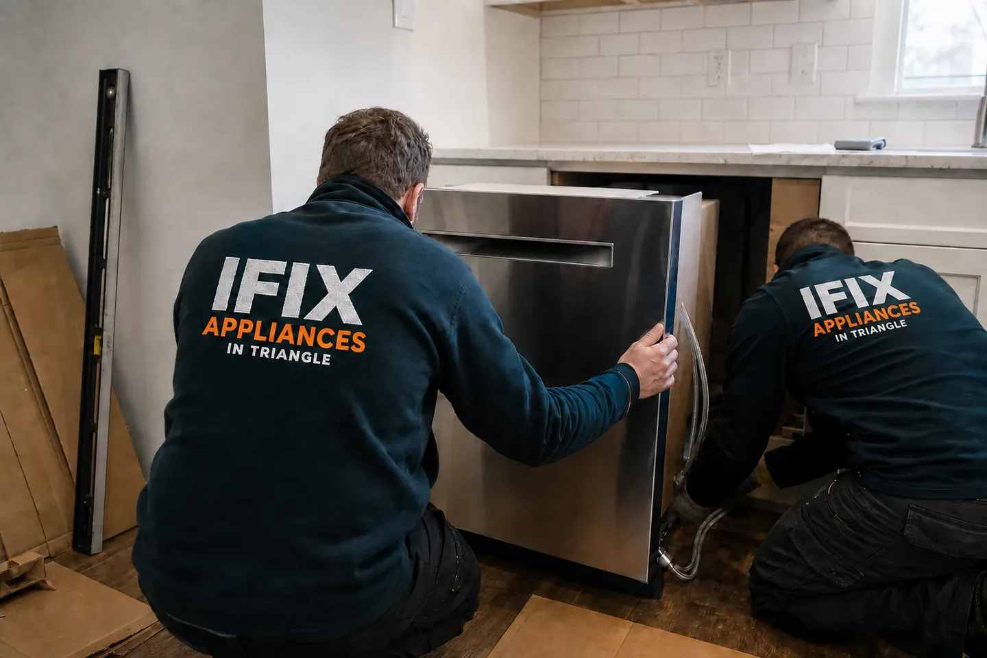 Appliance Installation — Ifix Appliances in Triangle technician at work in the Raleigh–Durham Triangle