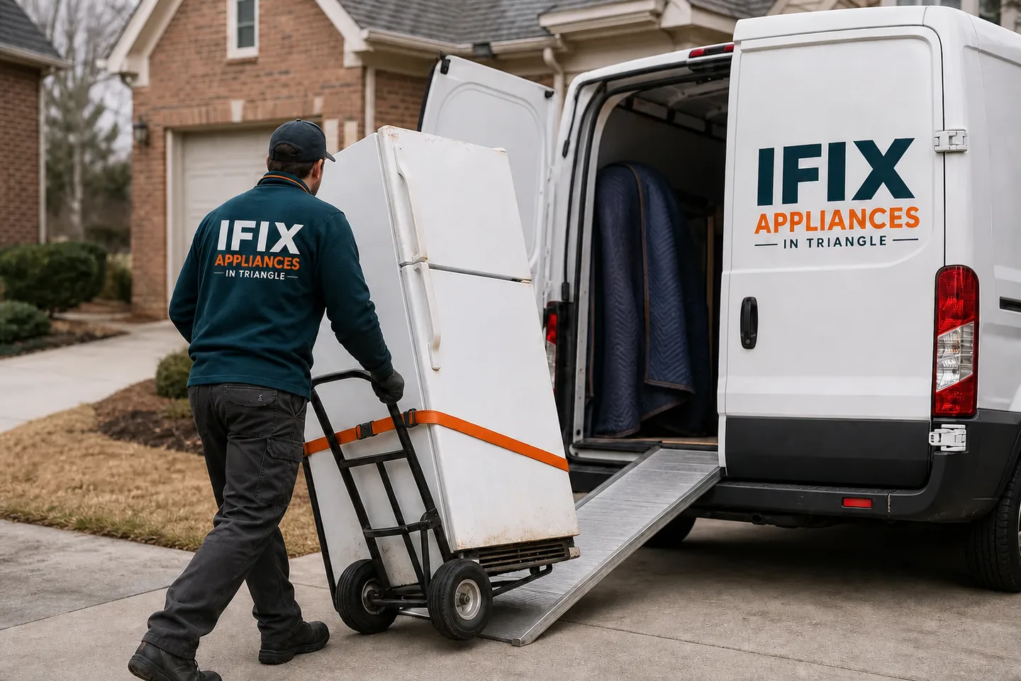 Appliance Removal & Haul-Away — Ifix Appliances in Triangle technician at work in the Raleigh–Durham Triangle