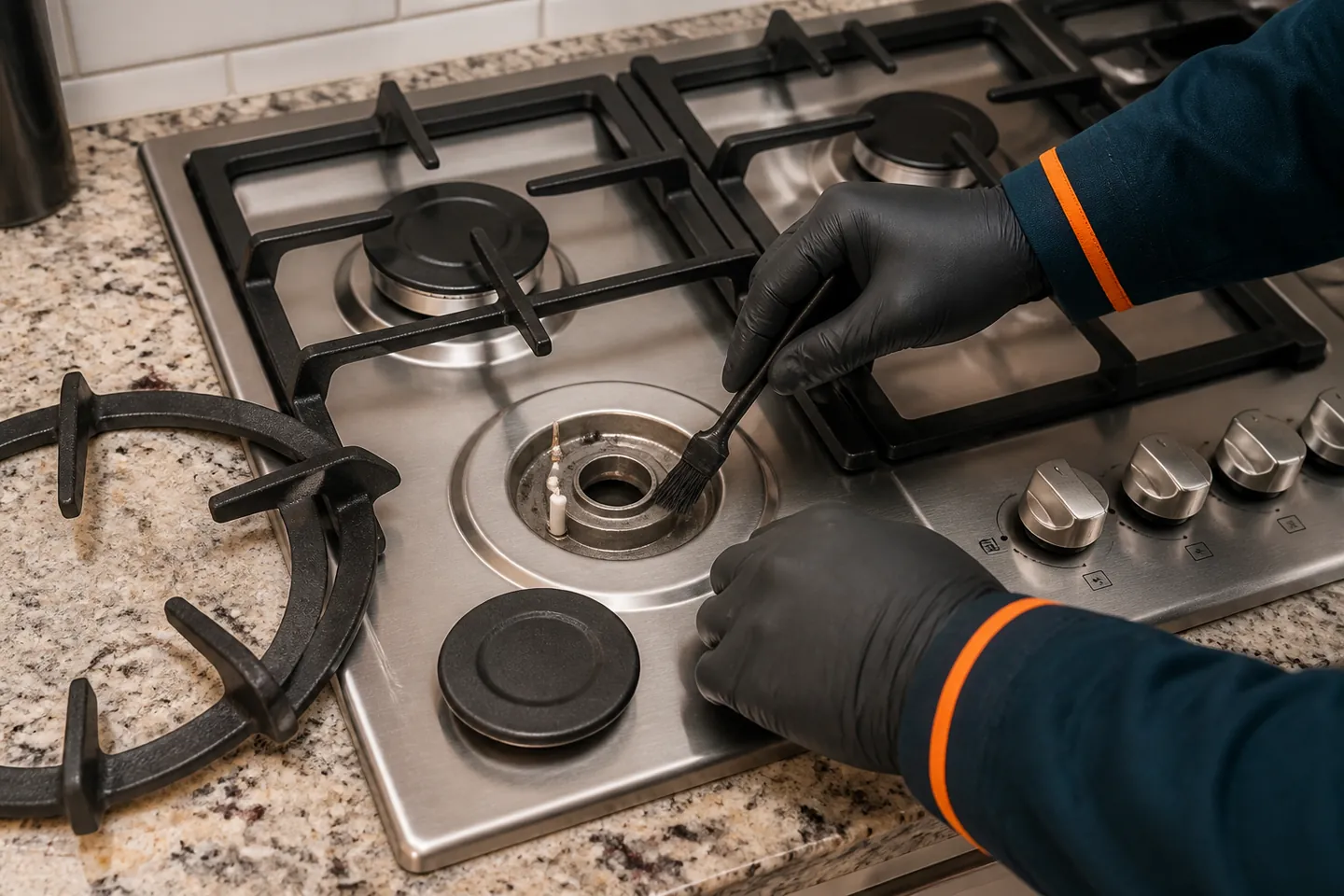 Stove & Cooktop Repair — Ifix Appliances in Triangle technician at work in the Raleigh–Durham Triangle